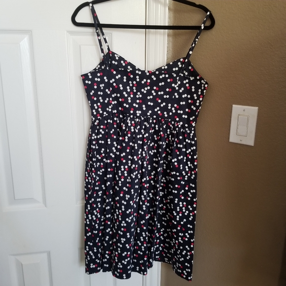GAP Navy blue polkadot spaghetti strap dress - Picture 2 of 6